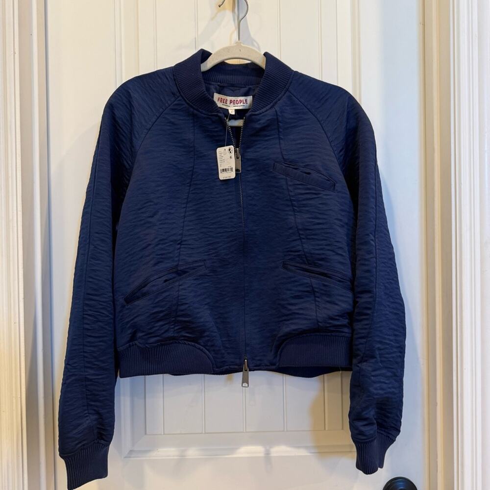 Free People Ellie Satin Bomber Jacket - Picture 4 of 7